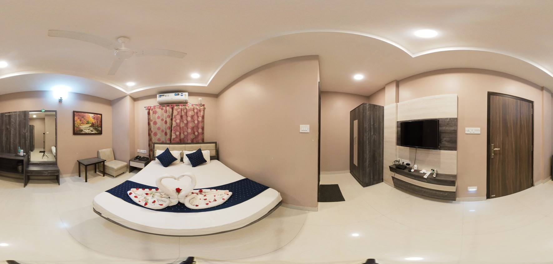 Cozy bedding at Hotel Raj Palace